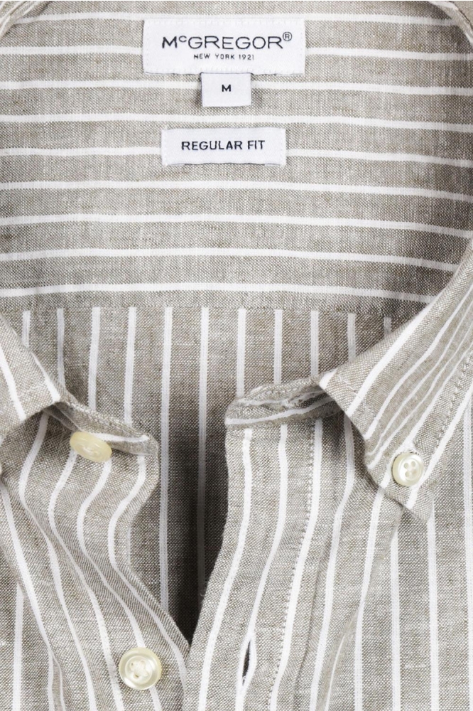 COTTON LINEN STRIPE SHIRT MM251 6001 11 5100 OLIVE
